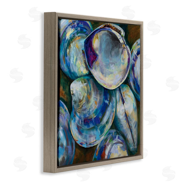 Stupell Industries Jeanette Vertentes | Modern Clam Shells Coastal Invertebrate Seashell Expressive Painting Wall Art