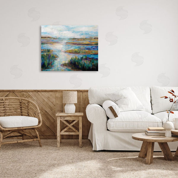 Stupell Industries Jeanette Vertentes | Modern River Scenery Wall Art