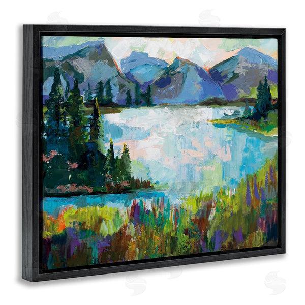 Stupell Industries Jeanette Vertentes | Mountains And Lake Pine Painting