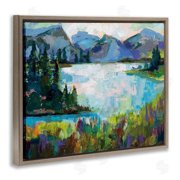 Stupell Industries Jeanette Vertentes | Mountains And Lake Pine Painting