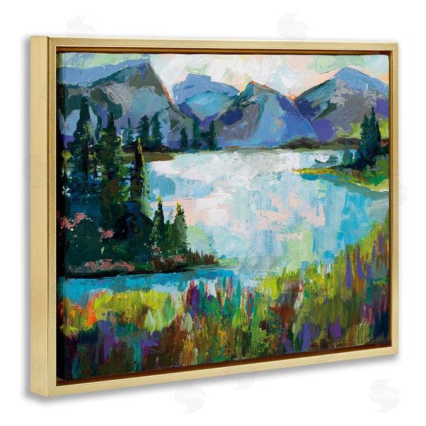 Stupell Industries Jeanette Vertentes | Mountains And Lake Pine Painting