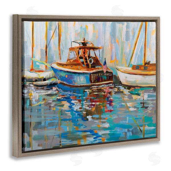 Stupell Industries Jeanette Vertentes | Old Fashioned Boat Harbor Wall Art