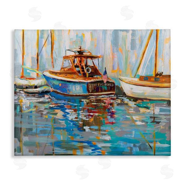 stupell industries Jeanette Vertentes | Old Fashioned Boat Harbor Wall Art