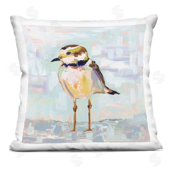 stupell industries Jeanette Vertentes | Small Bird Standing Pastel Wildlife Animal Printed Throw Pillow
