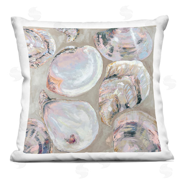 stupell industries Jeanette Vertentes | Summer Seashells in Subtle Pink Printed Throw Pillow