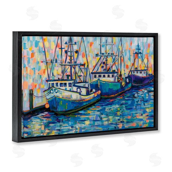 Stupell Industries Jeanette Vertentes | Vivid Boats In Harbor