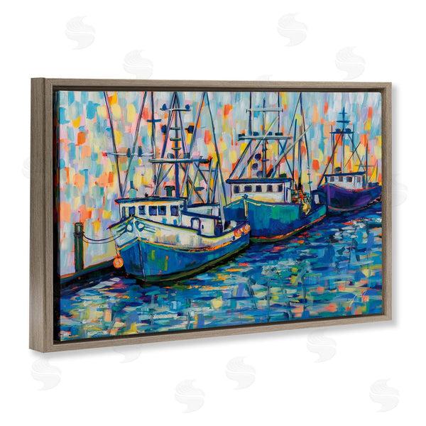 Stupell Industries Jeanette Vertentes | Vivid Boats In Harbor