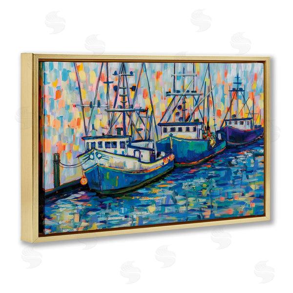 Stupell Industries Jeanette Vertentes | Vivid Boats In Harbor