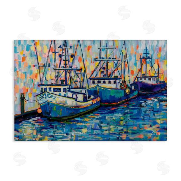stupell industries Jeanette Vertentes | Vivid Boats in Harbor