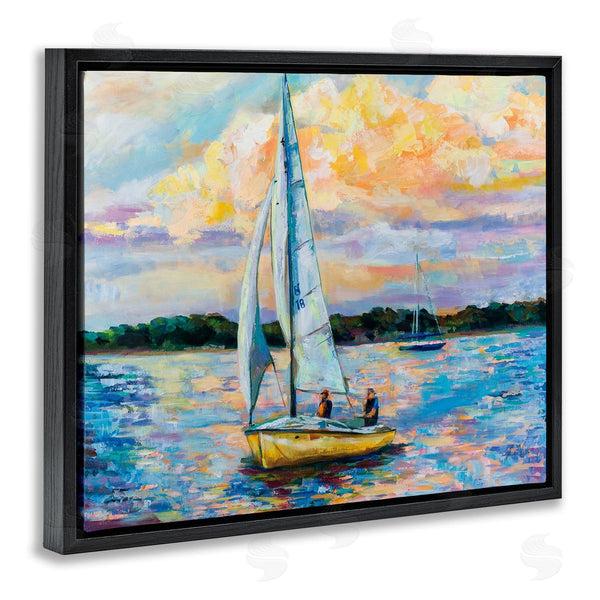 Stupell Industries Jeanette Vertentes | Vivid Nautical Sailboat Landscape