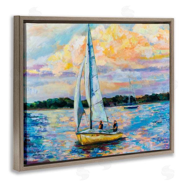 Stupell Industries Jeanette Vertentes | Vivid Nautical Sailboat Landscape