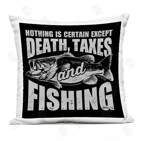 Stupell Industries Jedco Brands Inc. | Death Taxes And Fishing Printed Throw Pillow