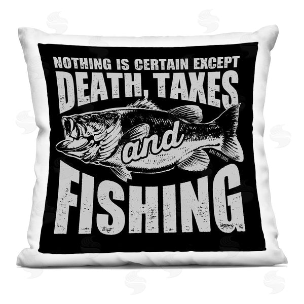 stupell industries Jedco Brands Inc. | Death Taxes And Fishing Printed Throw Pillow