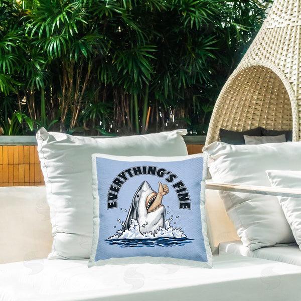 Stupell Industries Jedco Brands Inc. | Everything's Fine Shark Bite Printed Throw Pillow