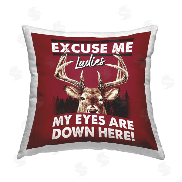 stupell industries Jedco Brands Inc. | Eyes Are Down Here Printed Throw Pillow