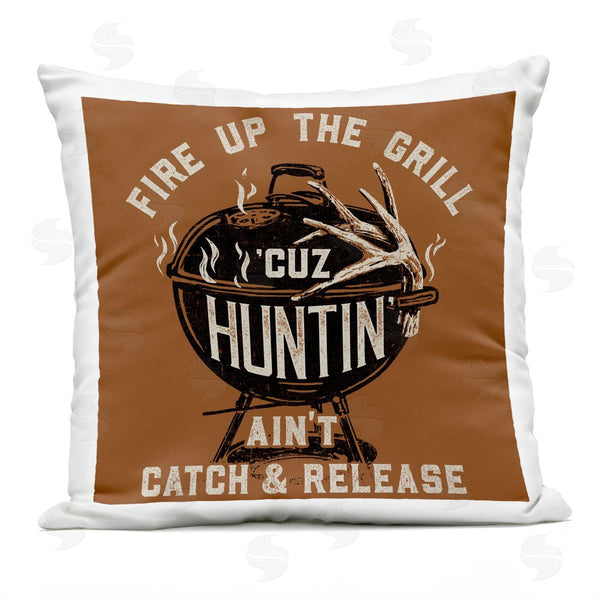 Stupell Industries Jedco Brands Inc. | Fire Up Grill Funny Hunting Printed Throw Pillow