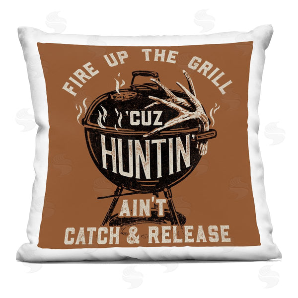 stupell industries Jedco Brands Inc. | Fire Up Grill Funny Hunting Printed Throw Pillow