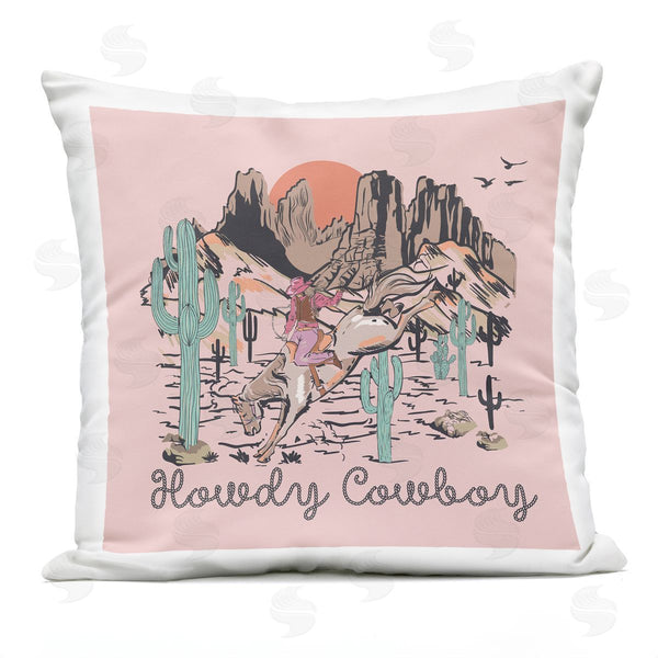 Stupell Industries Jedco Brands Inc. | Howdy Cowboy Pink Canyon Printed Throw Pillow