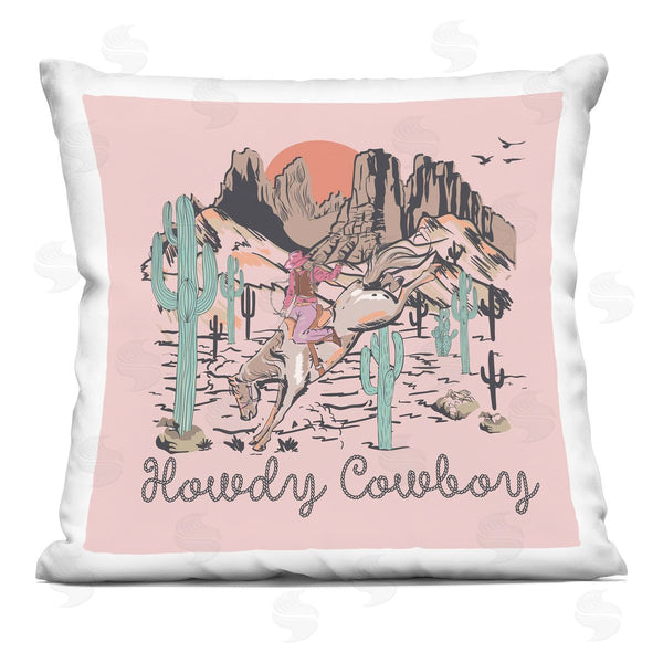 stupell industries Jedco Brands Inc. | Howdy Cowboy Pink Canyon Printed Throw Pillow