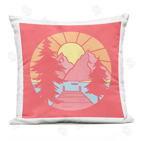 Stupell Industries Jedco Brands Inc. | Retro Lake Dock Warm Tones Printed Throw Pillow