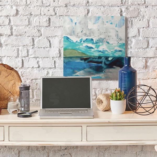 Stupell Industries Jeff Iorillo | Coastal Landscape Abstraction Flowing Blue Ocean Sky Wall Art