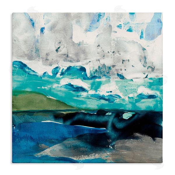 stupell industries Jeff Iorillo | Coastal Landscape Abstraction Flowing Blue Ocean Sky Wall Art