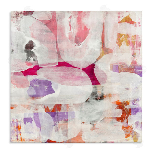 stupell industries Jeff Iorillo | Contemporary Pink Curved Shapes Abstract Pattern Collage Wall Art