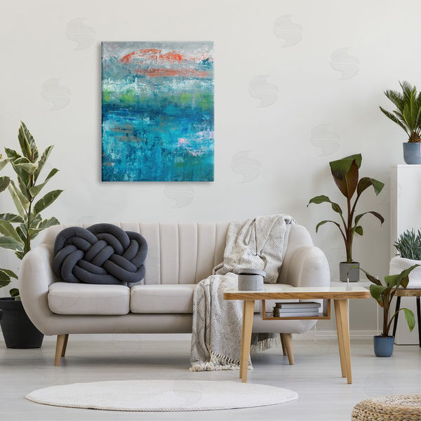 Stupell Industries Jeff Iorillo | Detailed Paint Stroke Overlays Deep Blue Red Accent Wall Art