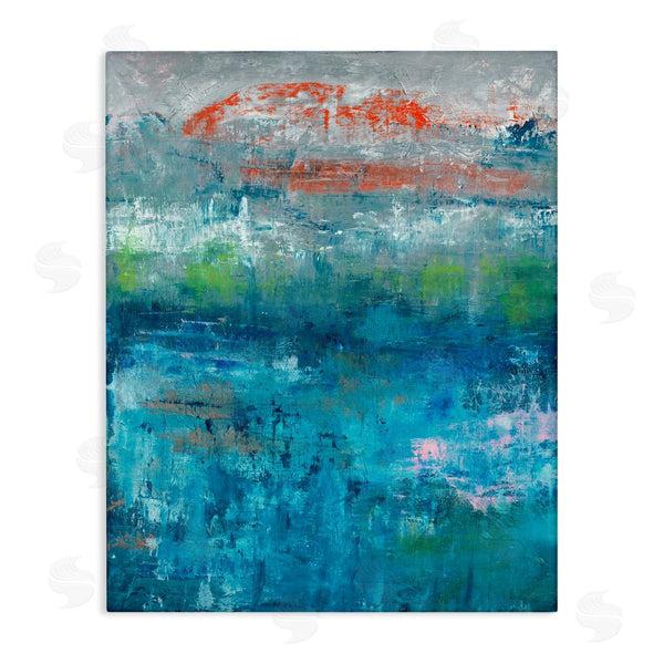 stupell industries Jeff Iorillo | Detailed Paint Stroke Overlays Deep Blue Red Accent Wall Art