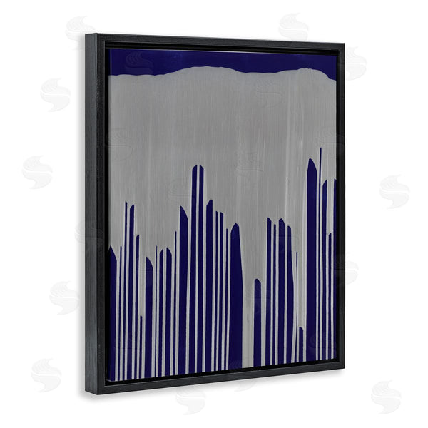 Stupell Industries Jeff Iorillo | Industrial Cityscape Abstract Urban Environment Silver Blue Wall Art