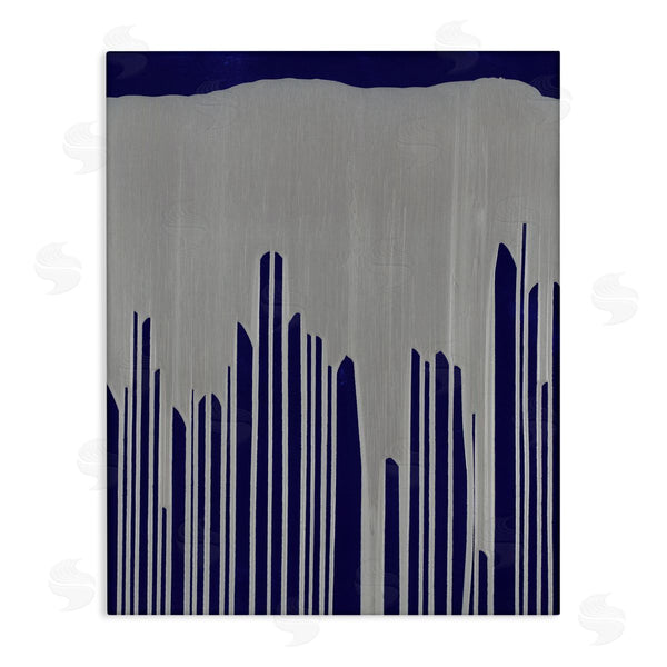 stupell industries Jeff Iorillo | Industrial Cityscape Abstract Urban Environment Silver Blue Wall Art