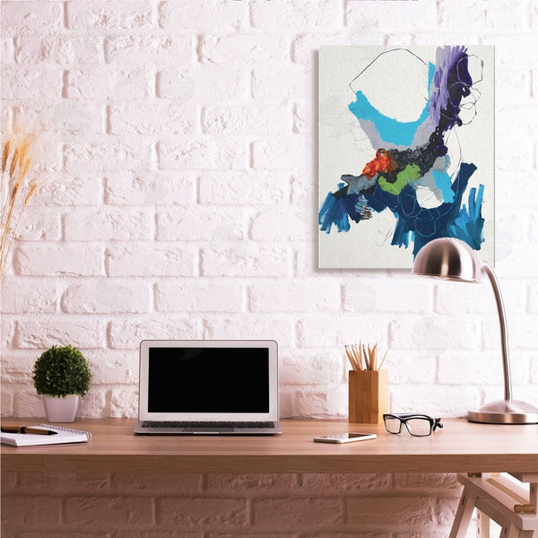 Stupell Industries Jeff Iorillo | Modern Pop Abstraction Blue Purple Grey Wall Art