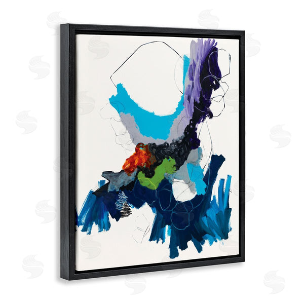 Stupell Industries Jeff Iorillo | Modern Pop Abstraction Blue Purple Grey Wall Art