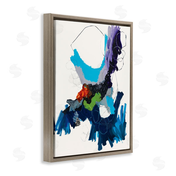 Stupell Industries Jeff Iorillo | Modern Pop Abstraction Blue Purple Grey Wall Art