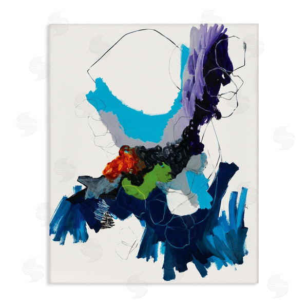 stupell industries Jeff Iorillo | Modern Pop Abstraction Blue Purple Grey Wall Art