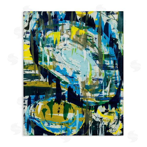 stupell industries Jeff Iorillo | Surreal Abstract Shapes Blue Green Brush Strokes Wall Art