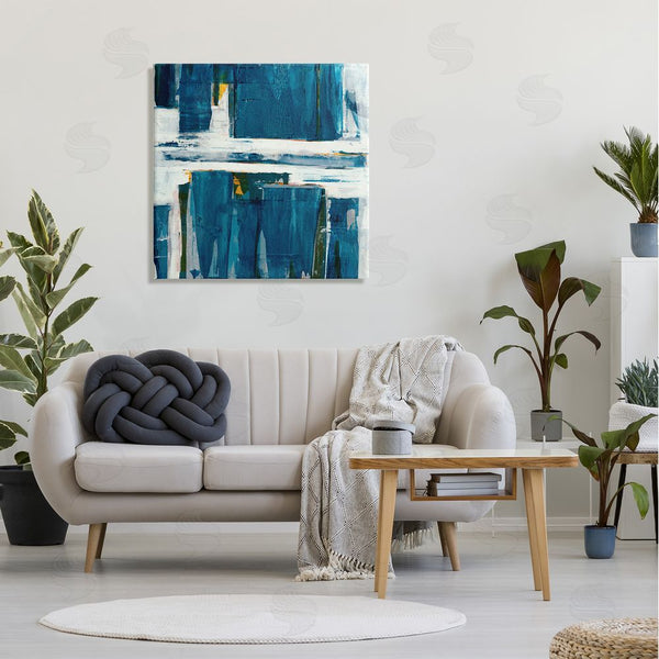 Stupell Industries Jeff Iorillo | Ultramarine Pier White Sea Flood Abstract Nature Wall Art