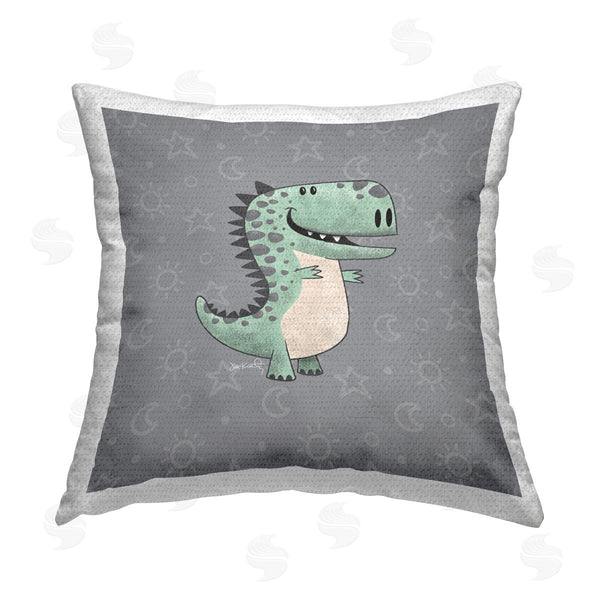 Stupell Industries Jeff McKinley | Nursery Dinosaur Pattern Printed Throw Pillow