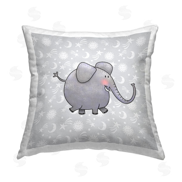 stupell industries Jeff McKinley | Patterned Elephant Nursery Printed Throw Pillow