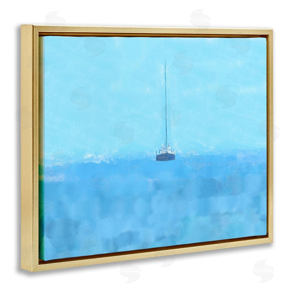 Stupell Industries Jeff Pica | Lonely Boat Blue Ocean