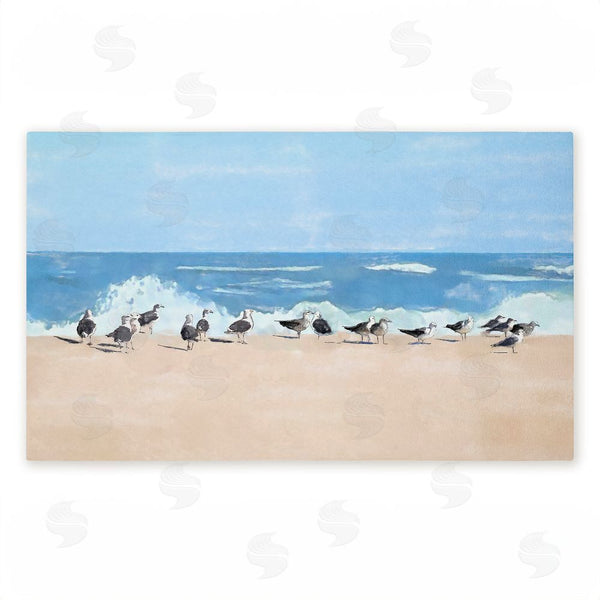 stupell industries Jeff Pica | Sunny Beach Day Birds Non-Woven Door Mat