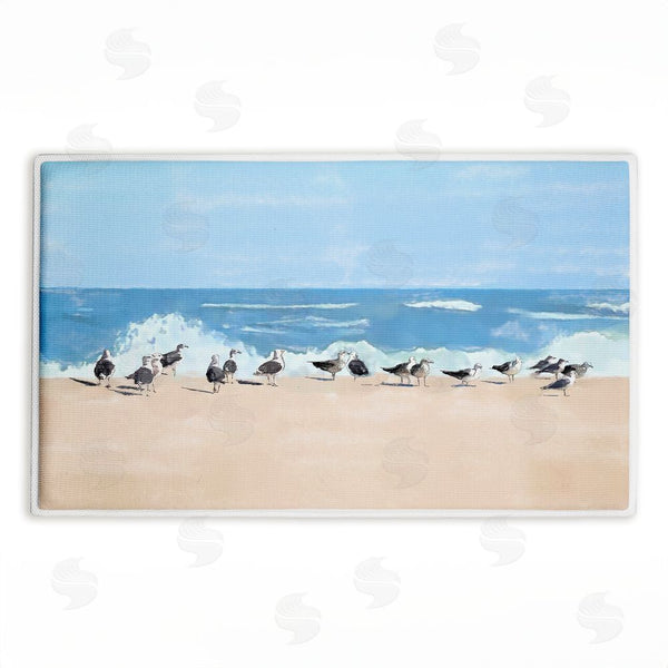 stupell industries Jeff Pica | Sunny Beach Day Birds Plush Bath Mat