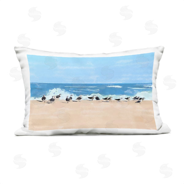 Stupell Industries Jeff Pica | Sunny Beach Day Birds Printed Throw Pillow