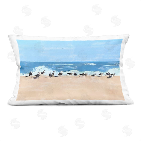 stupell industries Jeff Pica | Sunny Beach Day Birds Printed Throw Pillow