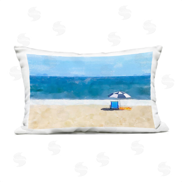 Stupell Industries Jeff Pica | Sunny Beach Day Chair Printed Throw Pillow