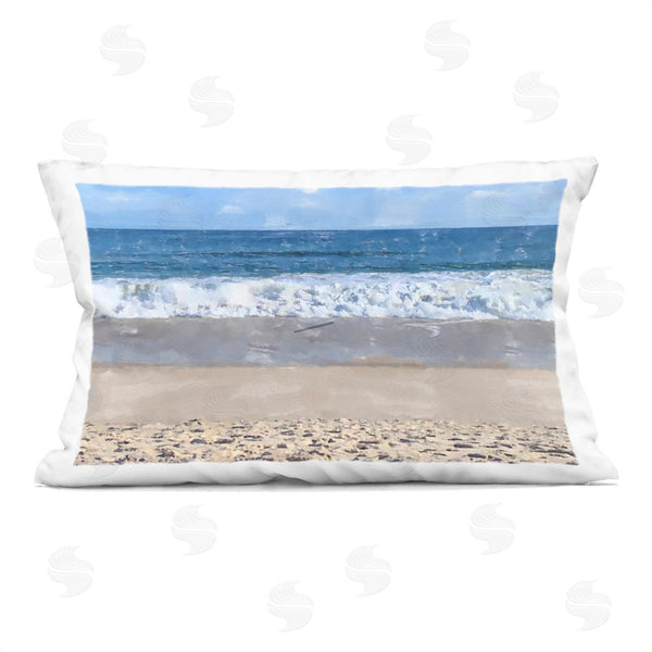 stupell industries Jeff Pica | Sunny Beach Day Coast Printed Throw Pillow