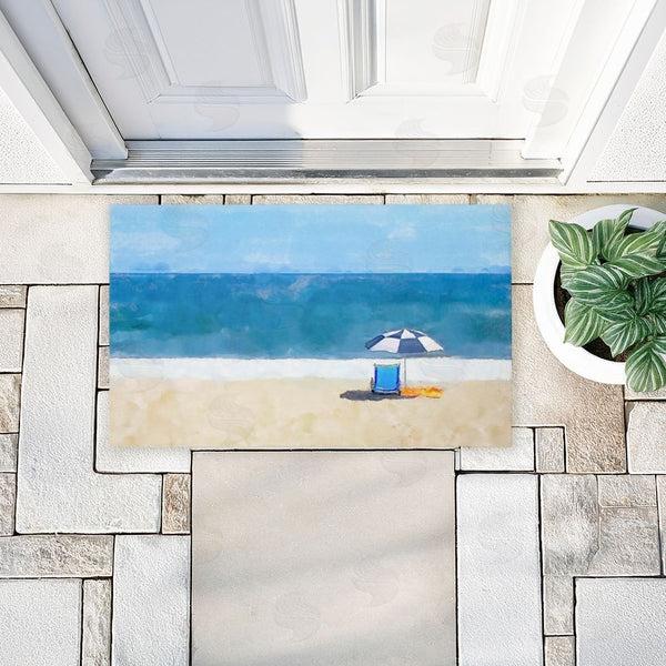 Stupell Industries Jeff Pica | Sunny Beach Day Seat Non-Woven Door Mat