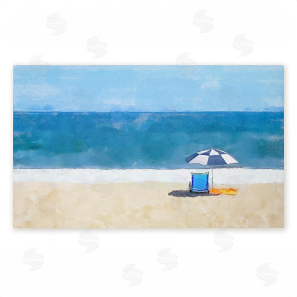 stupell industries Jeff Pica | Sunny Beach Day Seat Non-Woven Door Mat
