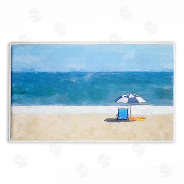 stupell industries Jeff Pica | Sunny Beach Day Seat Plush Bath Mat