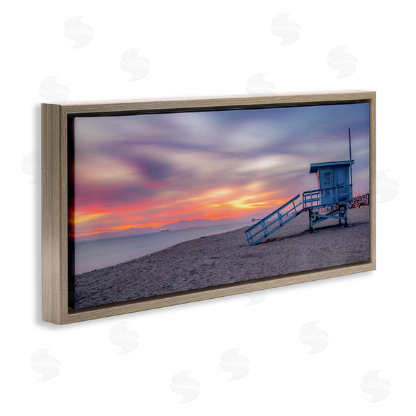 Stupell Industries Jeff Poe | Beach Hut Sunset Horizon Wall Art